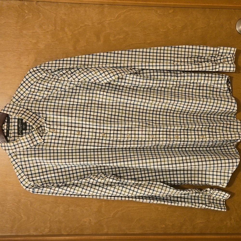 Mens Eddie Bauer Plaid Long Sleeve Shirt